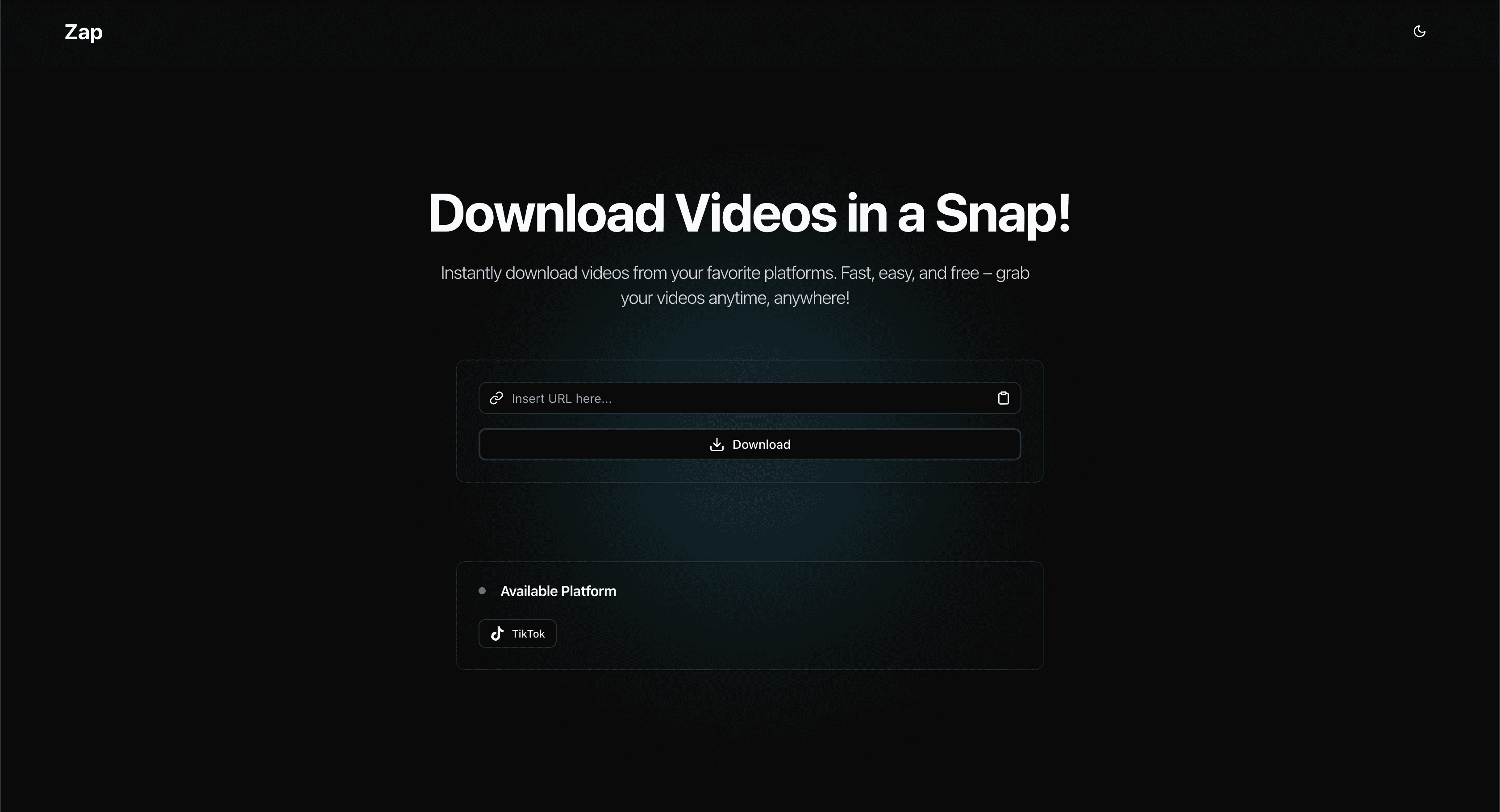 Zap - Download Video in a Snap!